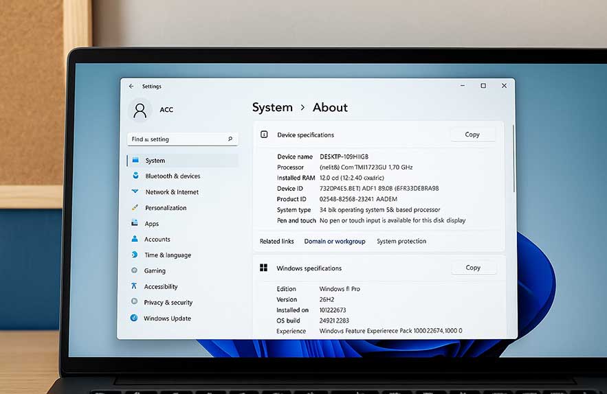 screenshot showing how to check pc specs on windows 11 with system information window open