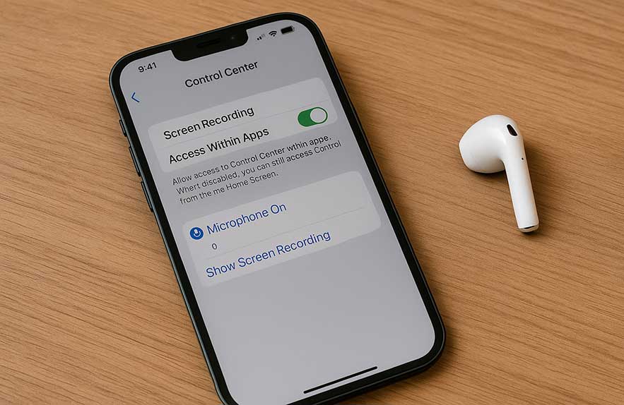screenshot of iPhone screen recording settings in iOS 17