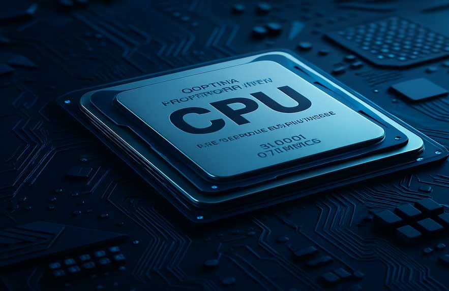 Close-up of a CPU on a motherboard used to explain how to lower CPU usage in Windows 11