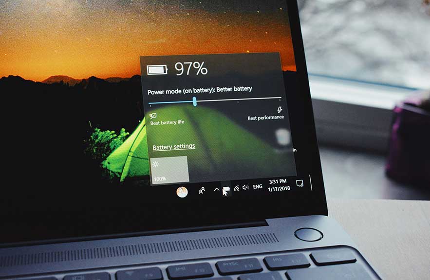 Optimized battery charging on Windows 11 laptop screen