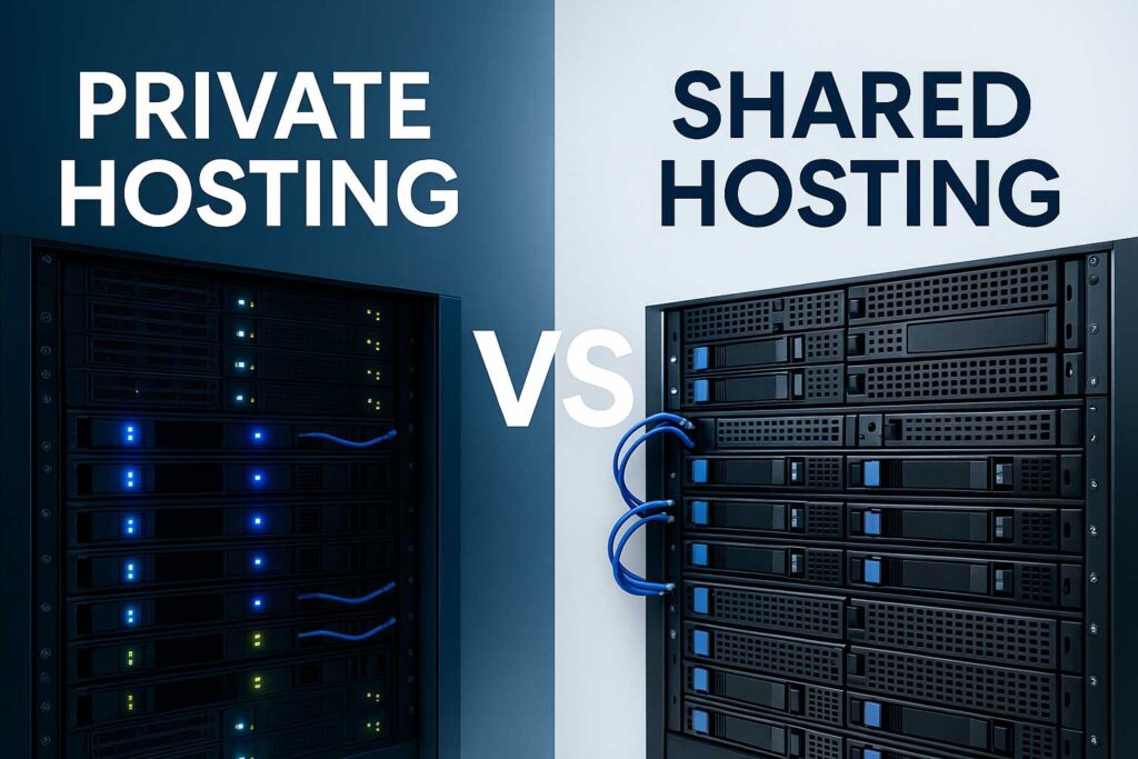 private cloud hosting comparison with shared hosting in 2025