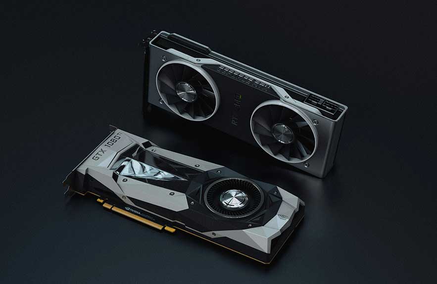 nvidia graphics cards on black background showing what does a graphics card do in a pc