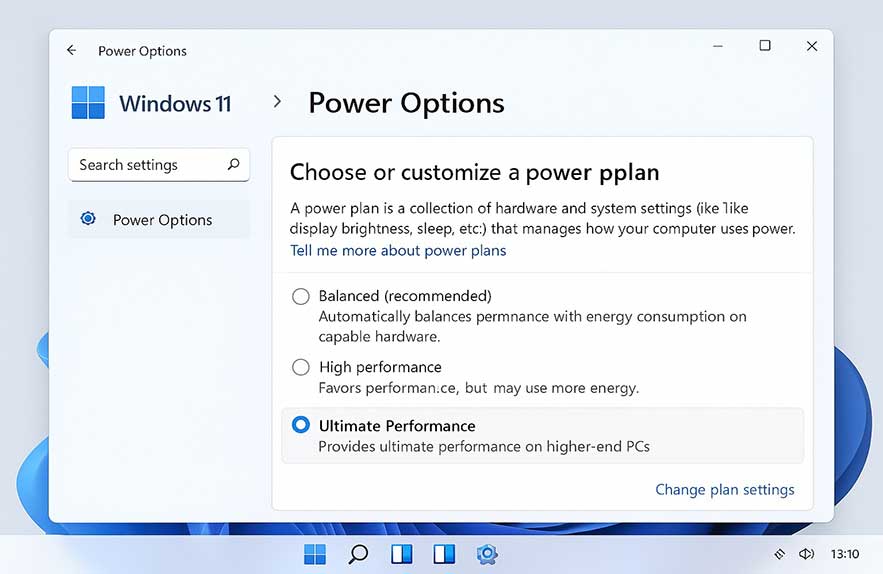 Windows Ultimate Performance Mode enabled in power settings